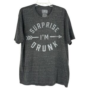 Buy Me Brunch Surprise I'm Drunk Graphic T-Shirt Arrow Charcoal Gray XXL